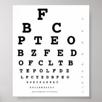 Snellen Eye Chart Print Lettering Typography Custom Eye Chart Baby