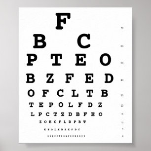 Snellen eye test chart