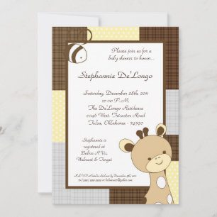 Snicker Doodle Giraffe Baby Shower Invitation