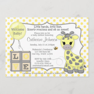 Snickerdoodle Giraffe Baby Shower Invitations YG