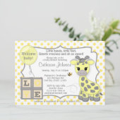 Snickerdoodle Giraffe Baby Shower Invitations YG (Standing Front)