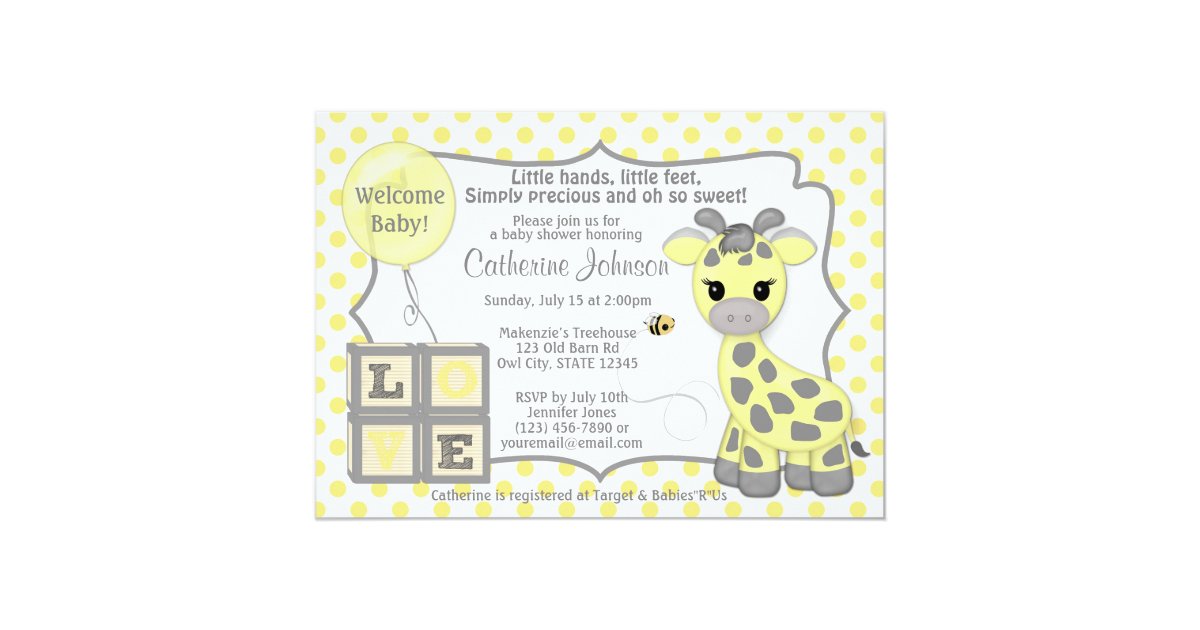 Snickerdoodle Giraffe Baby Shower Invitations Yg Zazzle Com