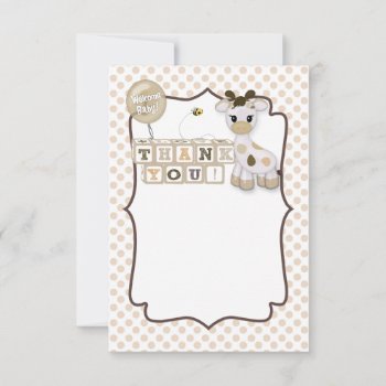 Snickerdoodle Giraffe Baby Shower Thank You #2 135 by MonkeyHutDesigns at Zazzle