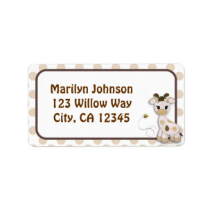 Snickerdoodle Giraffe & Bee Address Label Labels