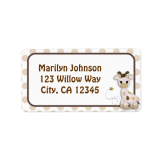 Snickerdoodle Giraffe & Bee Address Label Labels