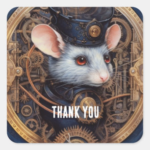 Snickerfur steampunk square sticker