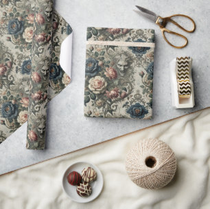 Snide Remarks – Gothic Floral Baroque  Wrapping Paper