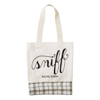 sniff calligraphy tote bag