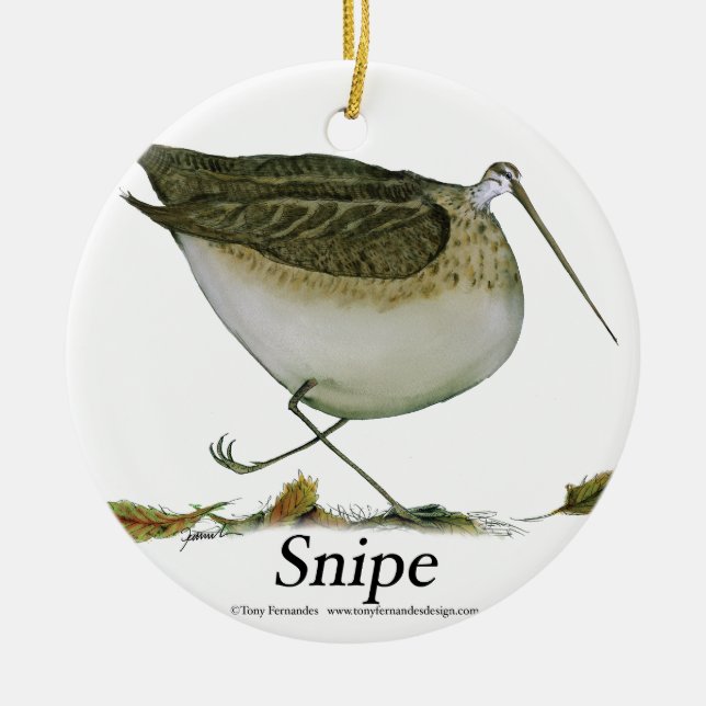 Snipe bird, tony fernandes ceramic ornament (Front)