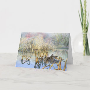 Snipe on a cold and frosty morning fine art card