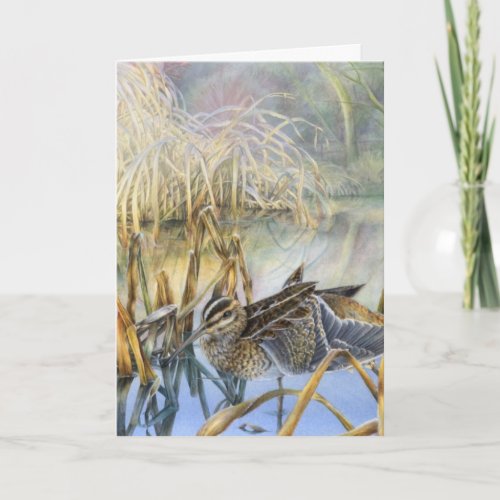 Snipe on a cold and frosty morning fine art card