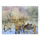 Snipe on a frosty morning fine art big card (Front Horizontal)