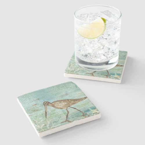 Snipe Shorebird Beach House Home Decor Stone Coaster