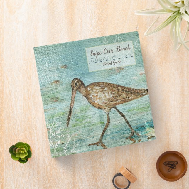 Snipe Shorebird Customize Beach House Rental Guide 3 Ring Binder (In Situ)