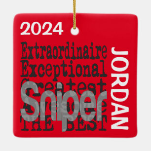Sniper Extraordinaire CUSTOM Ceramic Ornament