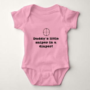"Sniper in a diaper" baby grow Baby Bodysuit