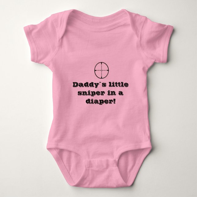 "Sniper in a diaper" baby grow Baby Bodysuit (Front)