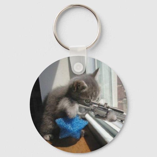 SNIPER KITTY KEYCHAIN (Front)