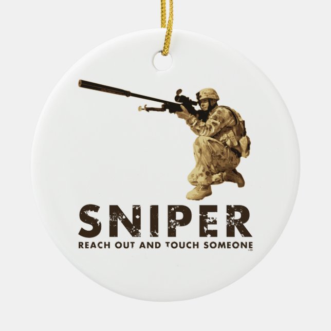 Sniper - Reach Out Ceramic Ornament (Front)