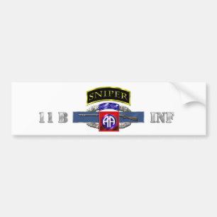 Sniper Tab 11B CIB 82nd Air Bumper Sticker