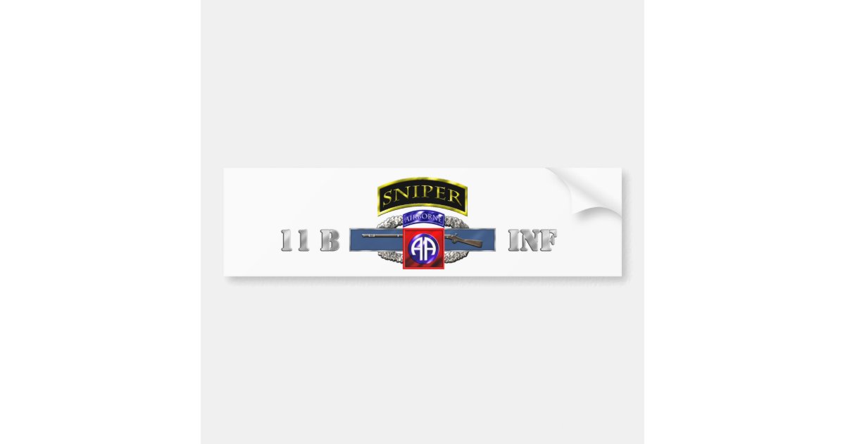 Sniper Tab 11B CIB 82nd Air Bumper Sticker Zazzle