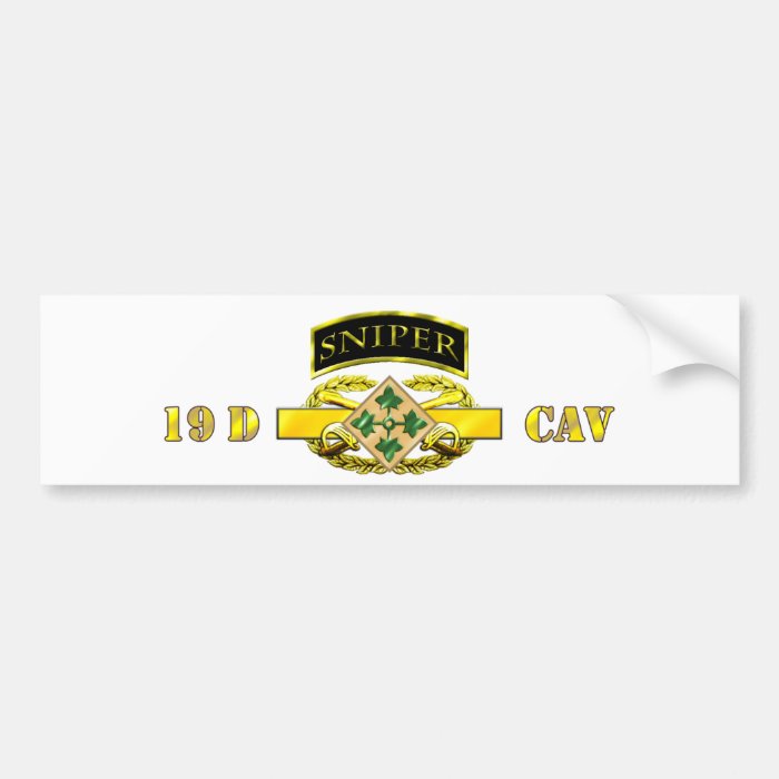 Sniper Tab 19D Cav Scout 4th ID Bumper Stickers