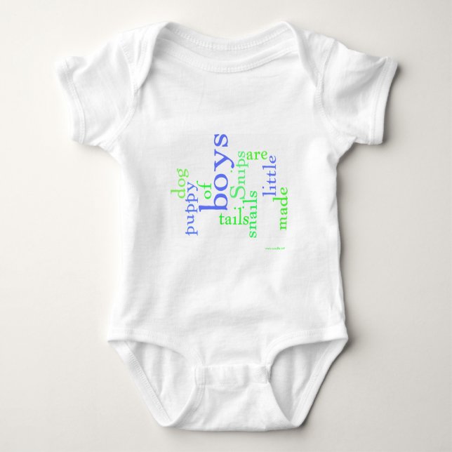 Snips and snails and puppy dog tails baby bodysuit (Front)