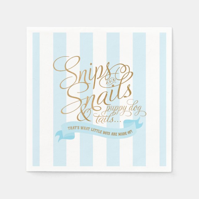 Snips and Snails Cocktail Napkins (Front)