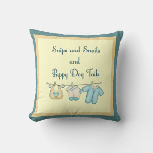 Snips & Snails And Puppy Dog Tails Throw Pillow