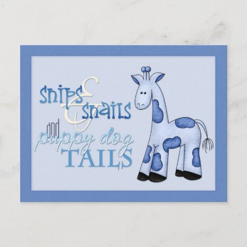 Snips  Snails Baby Boy Blue Shower Invitation