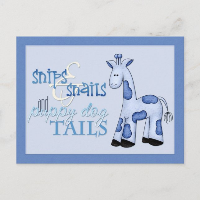 Snips & Snails Baby Boy Blue Shower Invitation (Front)