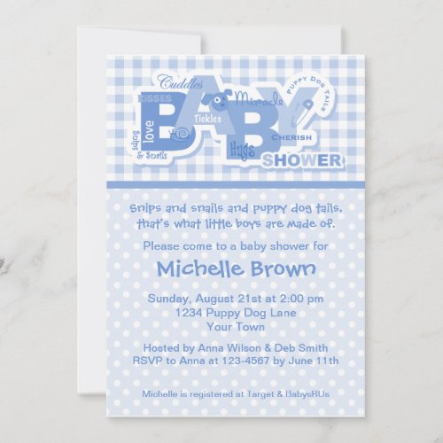 Snips &amp; Snails Baby Shower Invitation