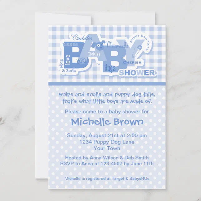 Snips & Snails Baby Shower Invitation Zazzle