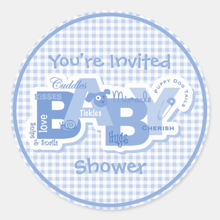 Snips & Snails Baby Shower Sticker | Zazzle