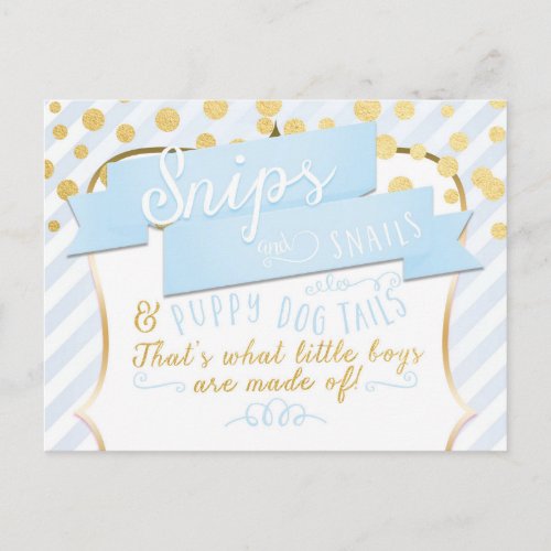 Snips  Snails Boys Announcement Photo Postcard