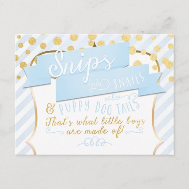 Snips & Snails Boys Announcement Photo Postcard (Front)