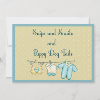 Snips Snails Puppy Dog Tails Baby Shower By Mail Invitation
