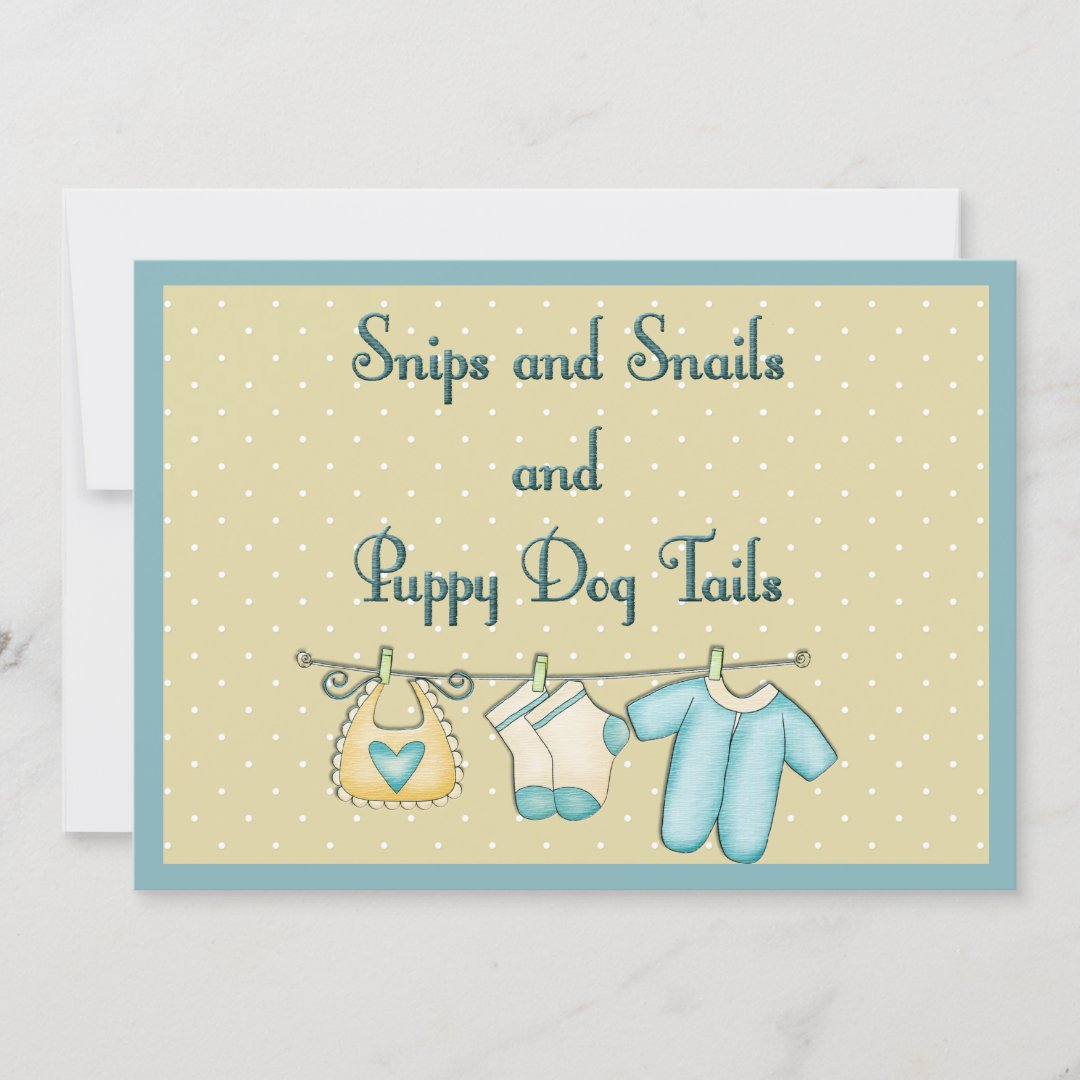 Snips Snails Puppy Dog Tails Baby Shower By Mail Invitation Zazzle