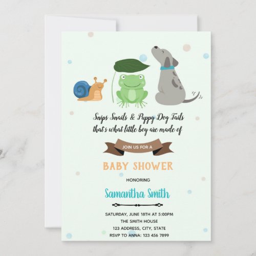 Snips Snails Puppy Dog Tails invitation