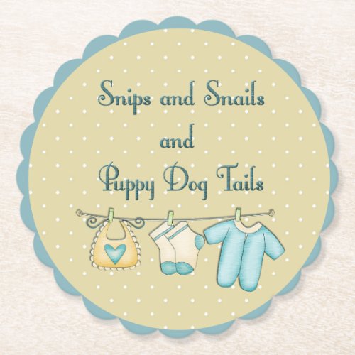 Snips Snails Puppy Dog Tails With Baby Clothes Paper Coaster