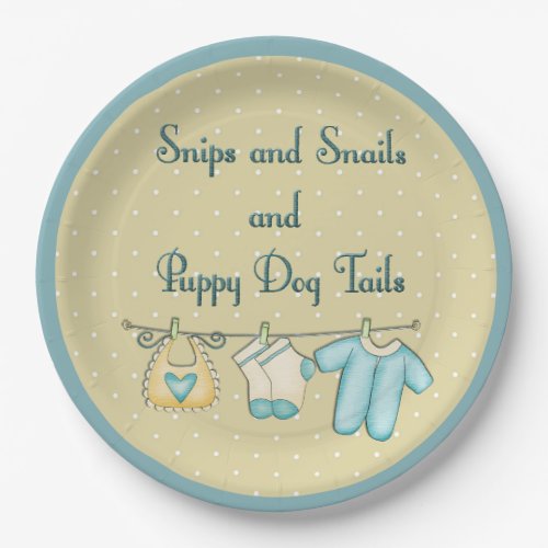 Snips Snails Puppy Dog Tails With Baby Clothes Paper Plates
