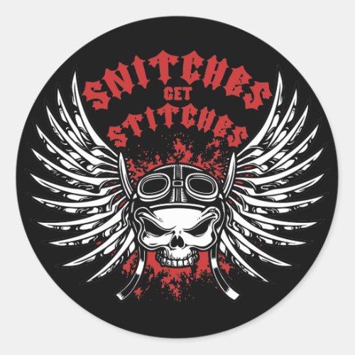 Snitches Get Stitches Classic Round Sticker
