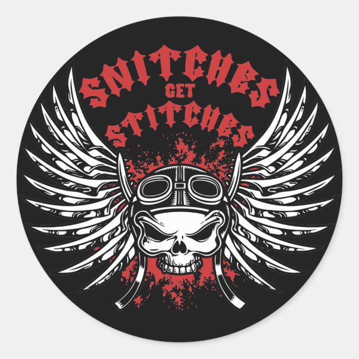 Snitches Get Stitches Classic Round Sticker Zazzle