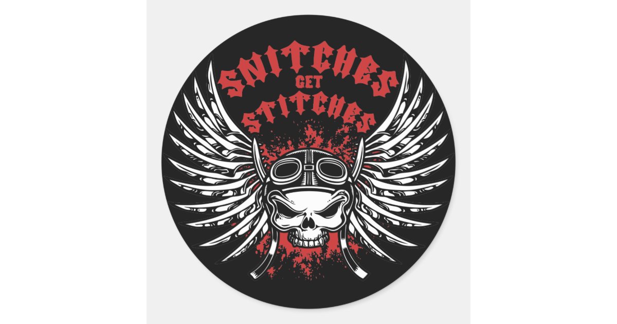 Snitches Get Stitches Classic Round Sticker | Zazzle