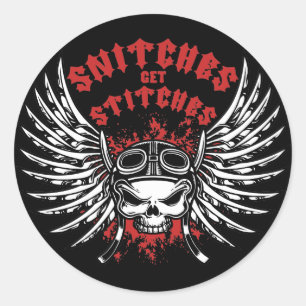 Snitches Get Stitches Classic Round Sticker