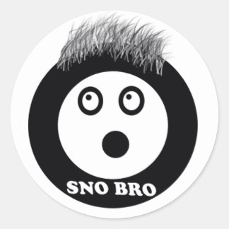 sno bro classic round sticker