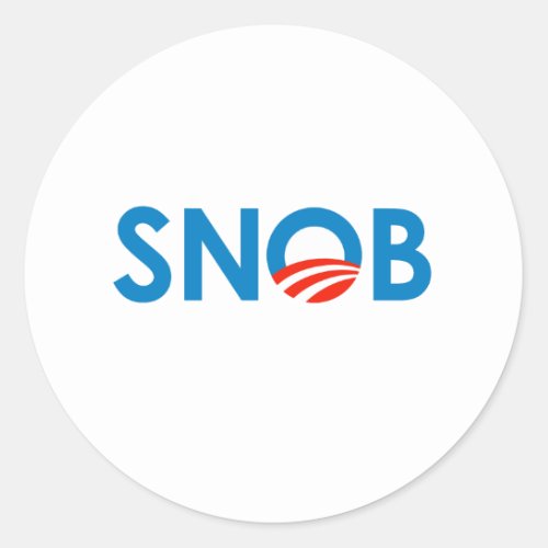 SNOB  ANTI_OBAMA CLASSIC ROUND STICKER