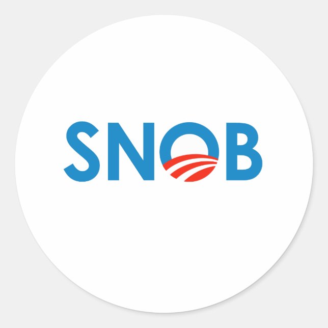 SNOB / ANTI-OBAMA CLASSIC ROUND STICKER (Front)
