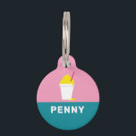 SNOBALL (PINK) PET ID TAG<br><div class="desc">Sweeten your pet’s collar with our Louisiana Snoball Pet ID Tag, featuring a delightful pink snoball, sno cone, or shaved ice illustration that's as cute as it is cool. The pastel hues of pink and teal provide a soft, playful backdrop for any pets name ensuring your pet's ID is both...</div>
