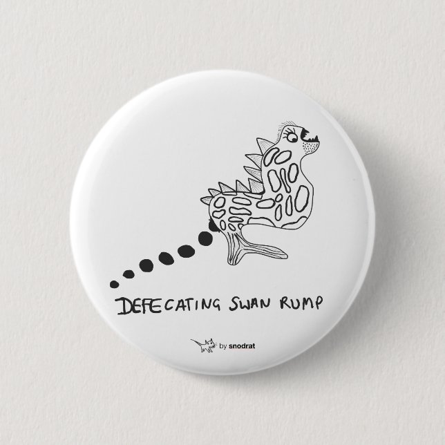 Snod Rat: Defecating Swan Rump Button (Front)